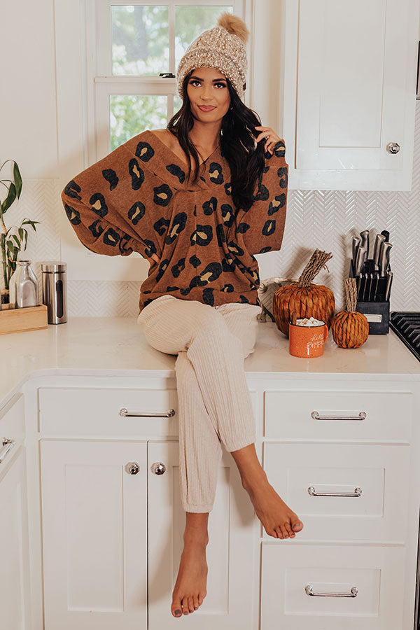 Wander And Wishes Leopard Top In Cinnamon