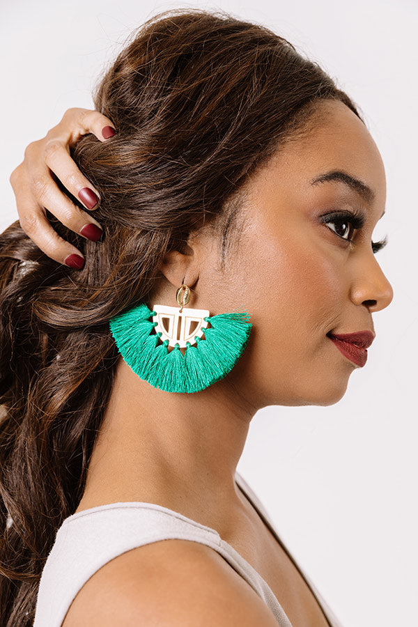 The Carmen Fan Earrings in Green