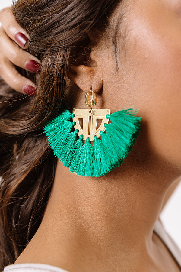 The Carmen Fan Earrings in Green