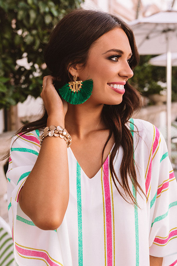 The Carmen Fan Earrings in Green