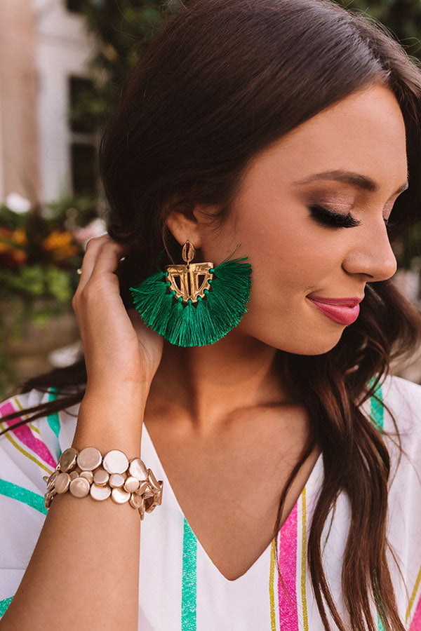 The Carmen Fan Earrings in Green