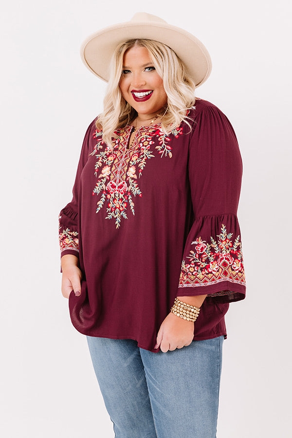 Headed To Manhattan Embroidered Shift Top  Curves