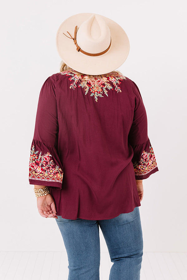 Headed To Manhattan Embroidered Shift Top  Curves