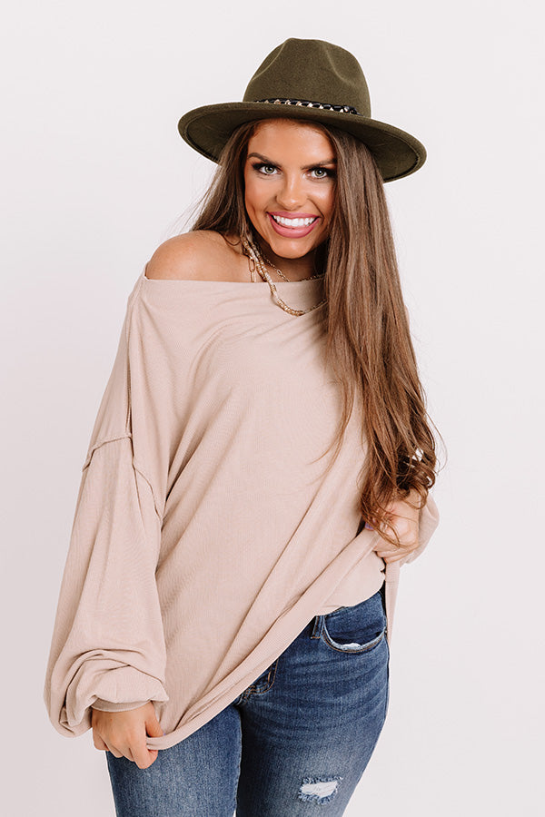 Better Days Ahead Shift Top In Iced Latte