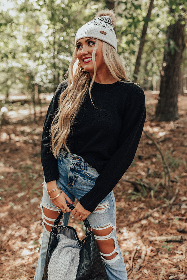 Leaf Peeping Shift Sweater In Black