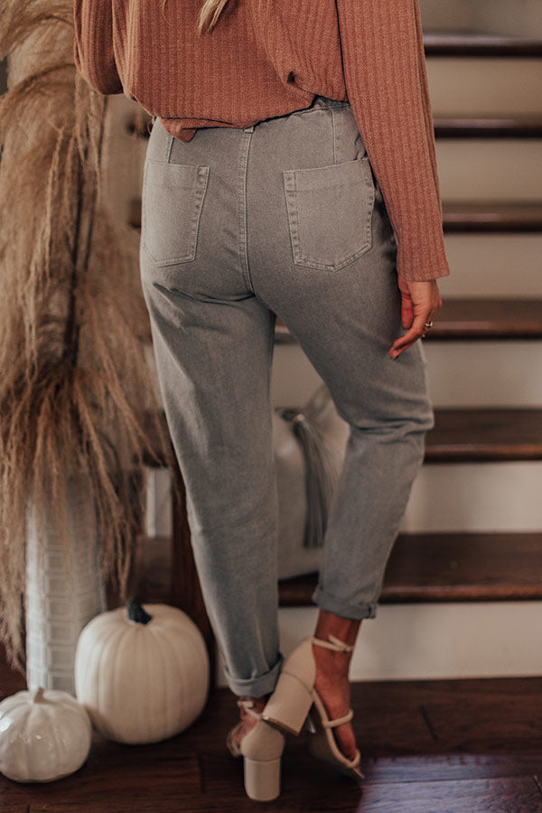 The Levy High Waist Pants In Grey • Impressions Online Boutique