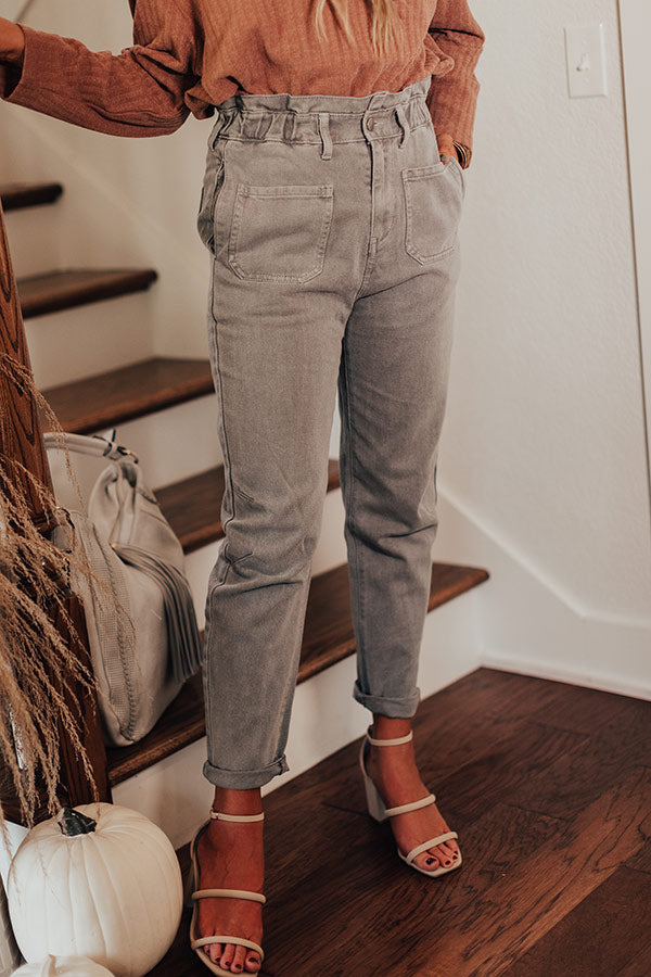 The Levy High Waist Pants In Grey