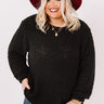 Crunching Leaves Popcorn Knit Sweater In Black   Curves Image - 1