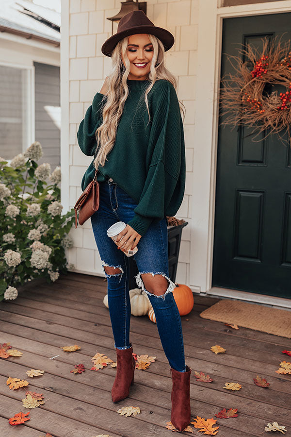 Full Of Warmth Tunic Sweater In Hunter Green • Impressions Online Boutique