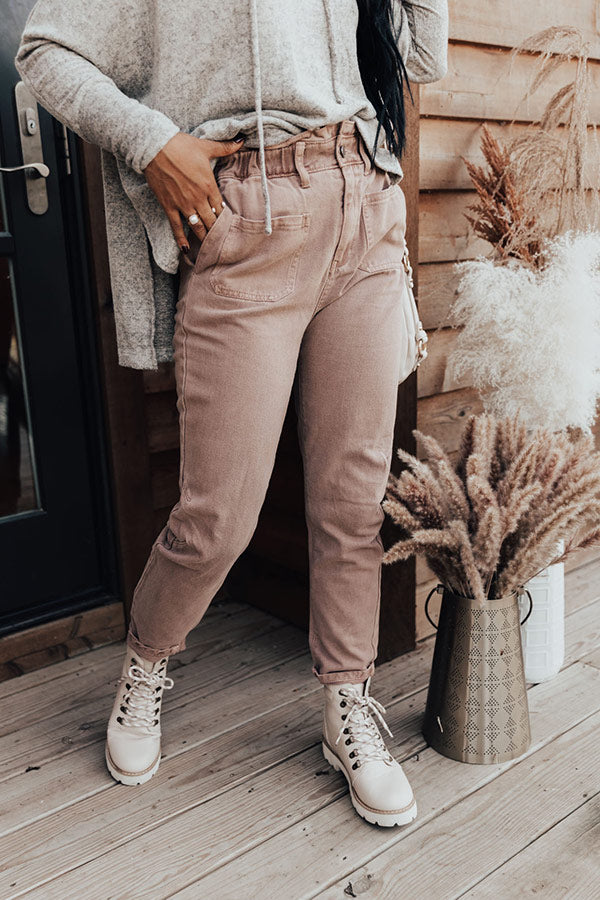 The Levy High Waist Pants In Light Rustic Rose