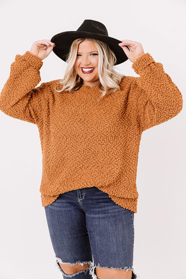 Crunching Leaves Popcorn Knit Sweater In Pumpkin Curves • Impressions ...