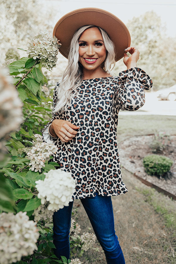 Unspoken Admiration Leopard Shift Top