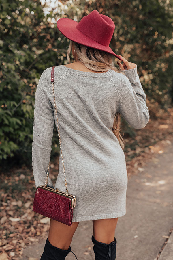 Peak Season Sweater Dress In Grey – Impressions Online Boutique