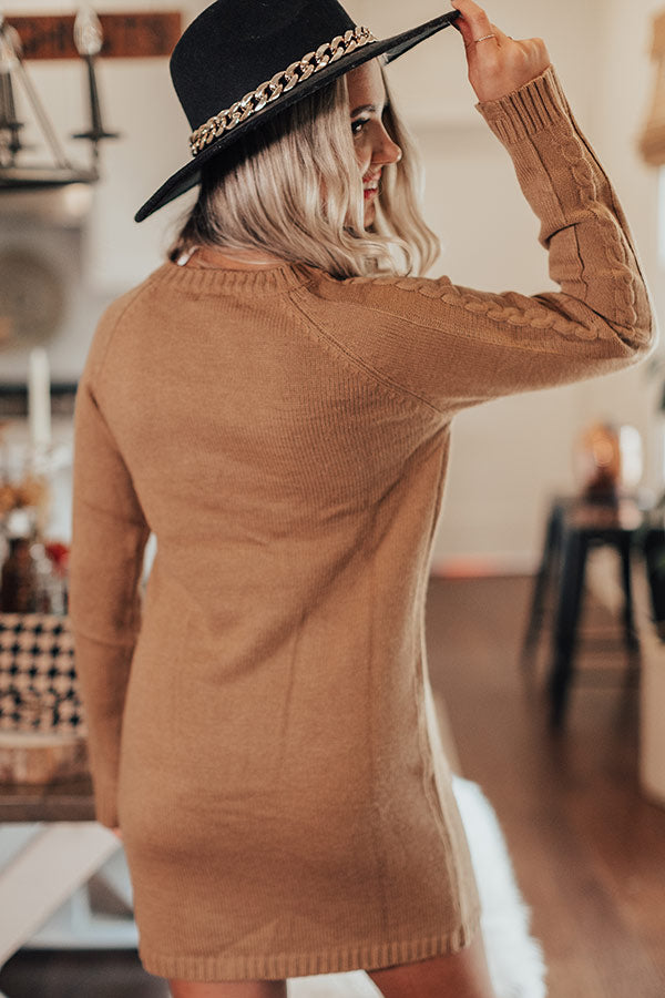 Peak Season Sweater Dress In Mocha