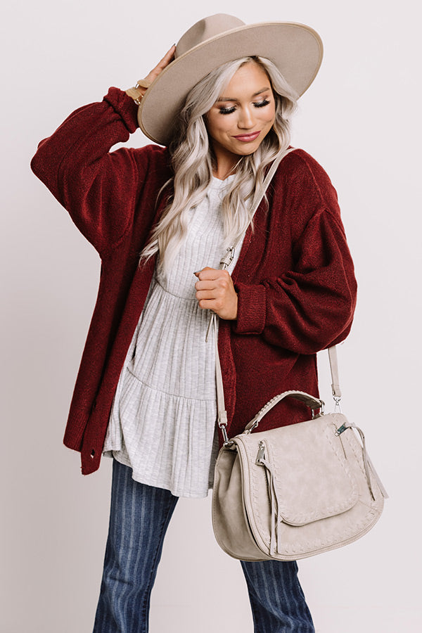 Dear Autumn Cardigan In Wine
