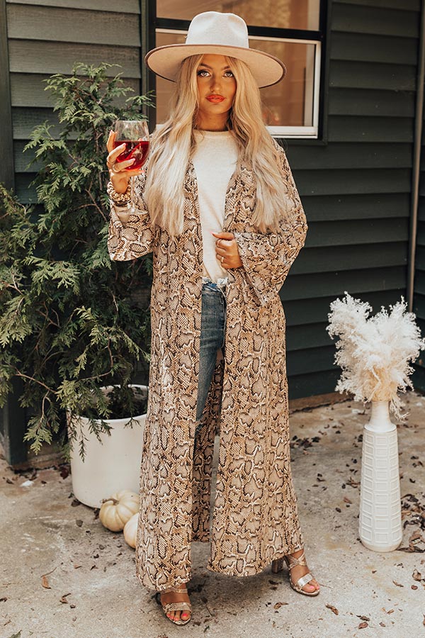 Runway Show Snake Print Duster