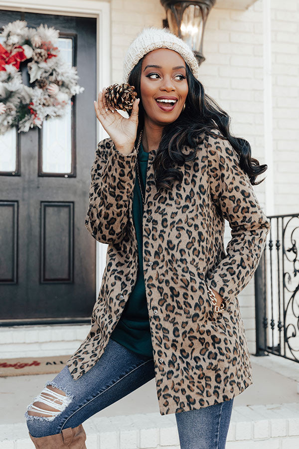 Latte Social Leopard Coat
