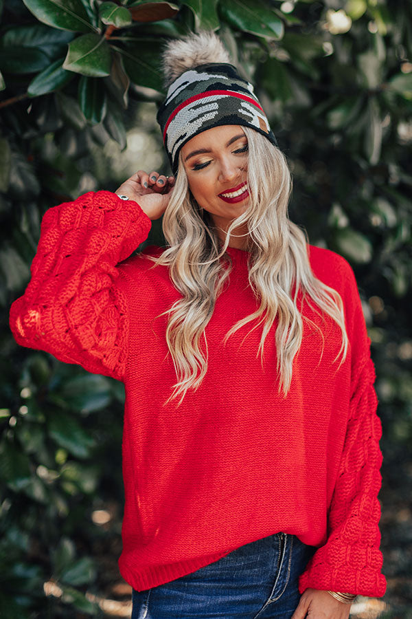 Blue Ridge Babe Knit Sweater In Red • Impressions Online Boutique