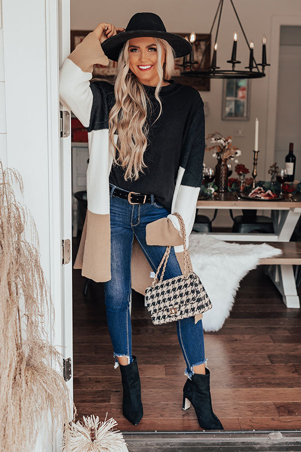 Paris Cafe Color Block Cardigan