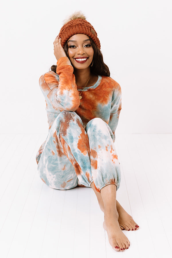 Dose Of Cozy Tie Dye Sweatshirt In Tangerine