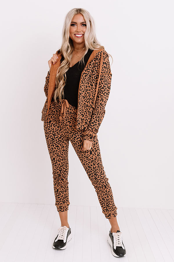 Perfectly Cozy Leopard Sweater In Camel