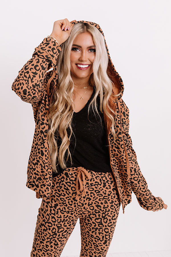 Perfectly Cozy Leopard Sweater In Camel