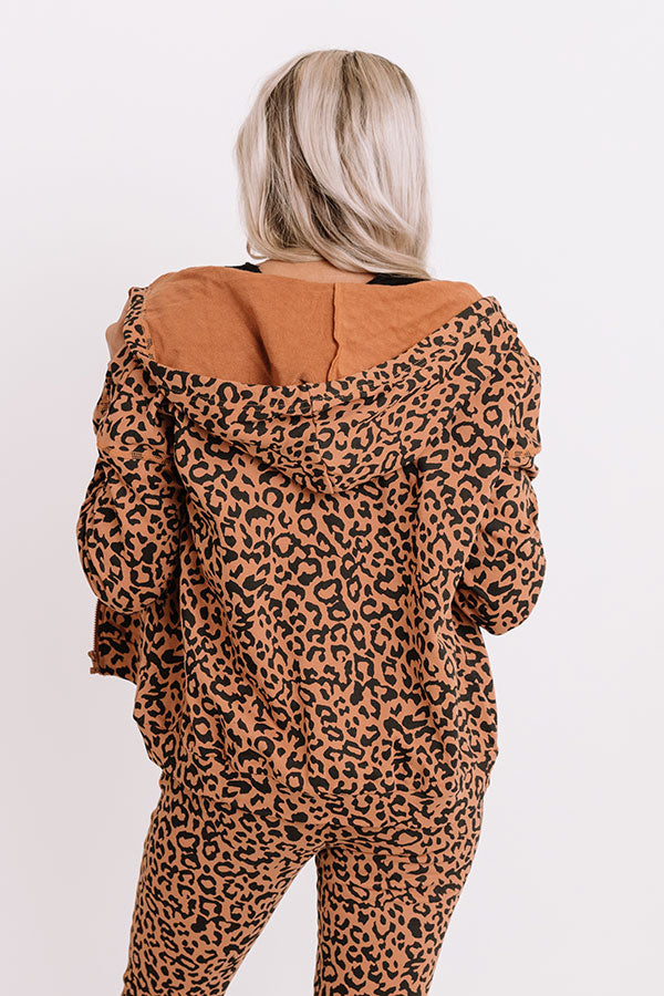 Perfectly Cozy Leopard Sweater In Camel