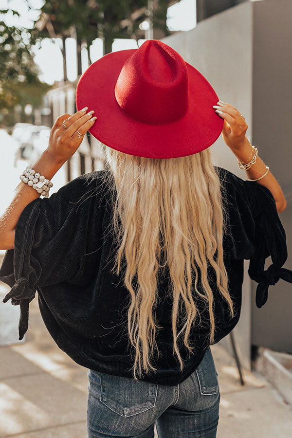 Brunch Babe Felt Fedora In Wine