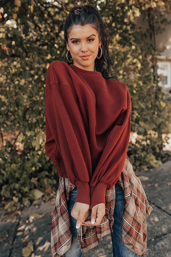 To The Mountains Sweatshirt In Dark Rust