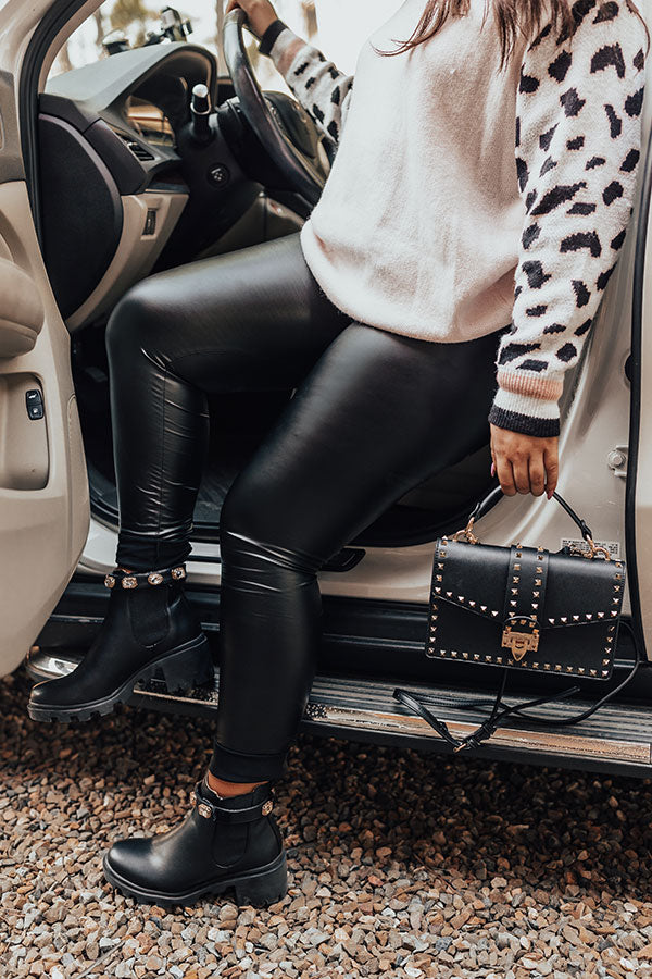 The Milan High Waist Faux Leather Legging  Curves