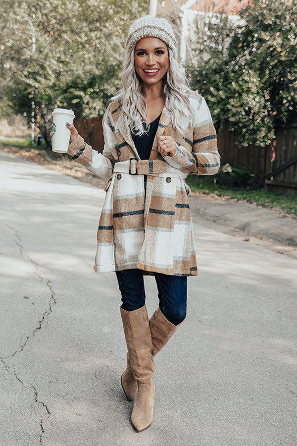 Boarding Pass Plaid Coat