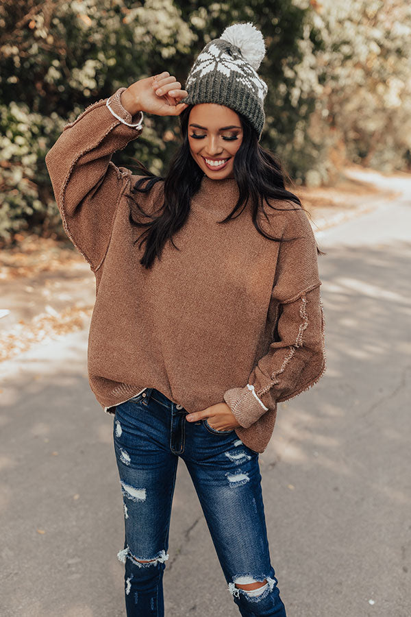 Haute Tea Chenille Sweater In Mocha