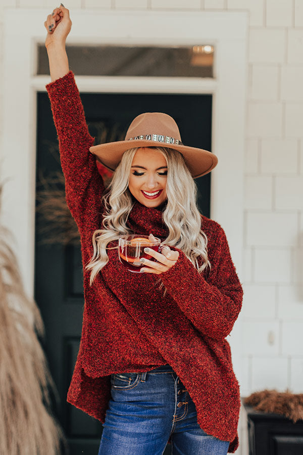Prosecco Pick Me Up Knit Sweater In Scarlet