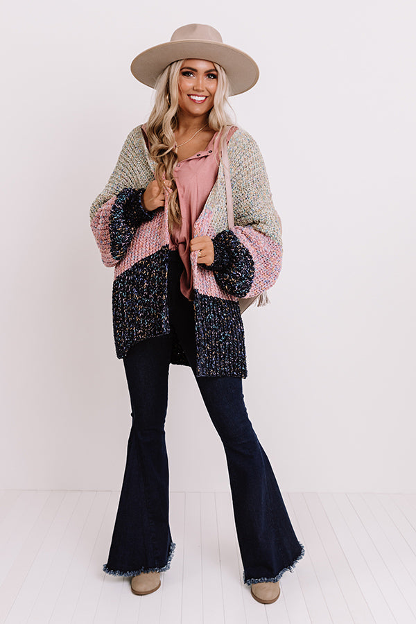 Make It A Latte Chenille Cardigan In Sage
