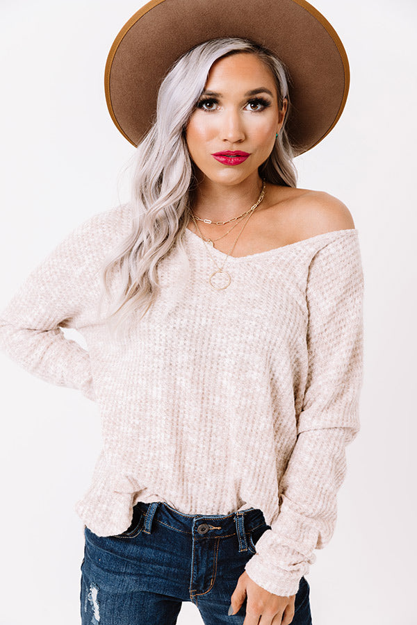 Miles Until Home Waffle Knit Top