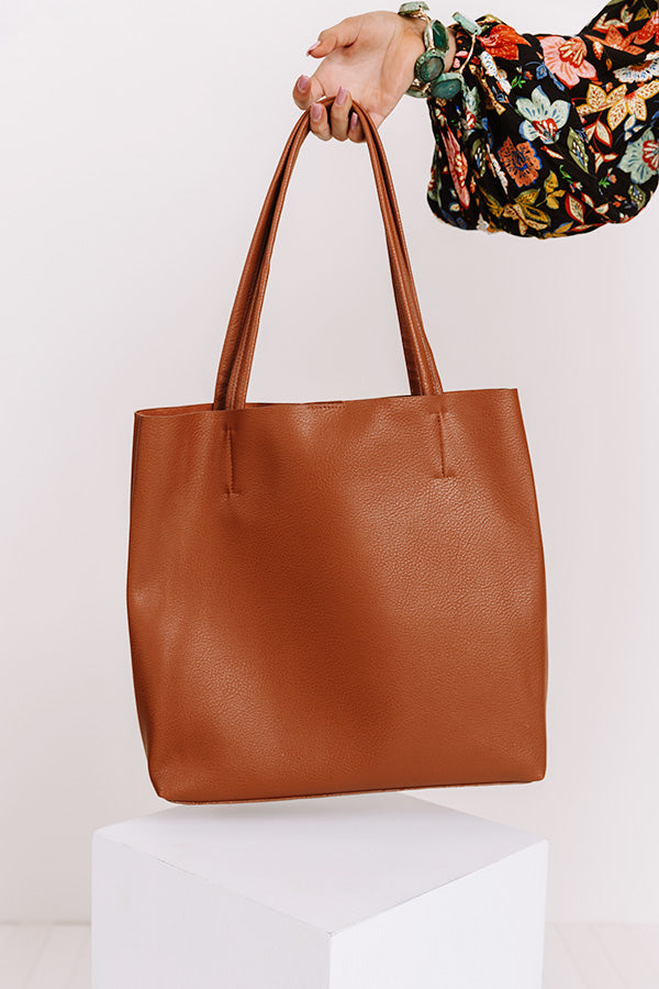 embassy travel gear 21 brown faux leather tote bag Intermission Faux Leather Tote In Brown – Impressions Online Boutique
