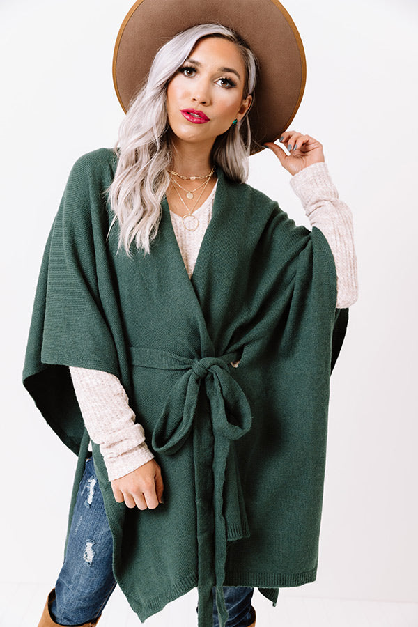 Cider And Hugs Cardigan In Hunter Green