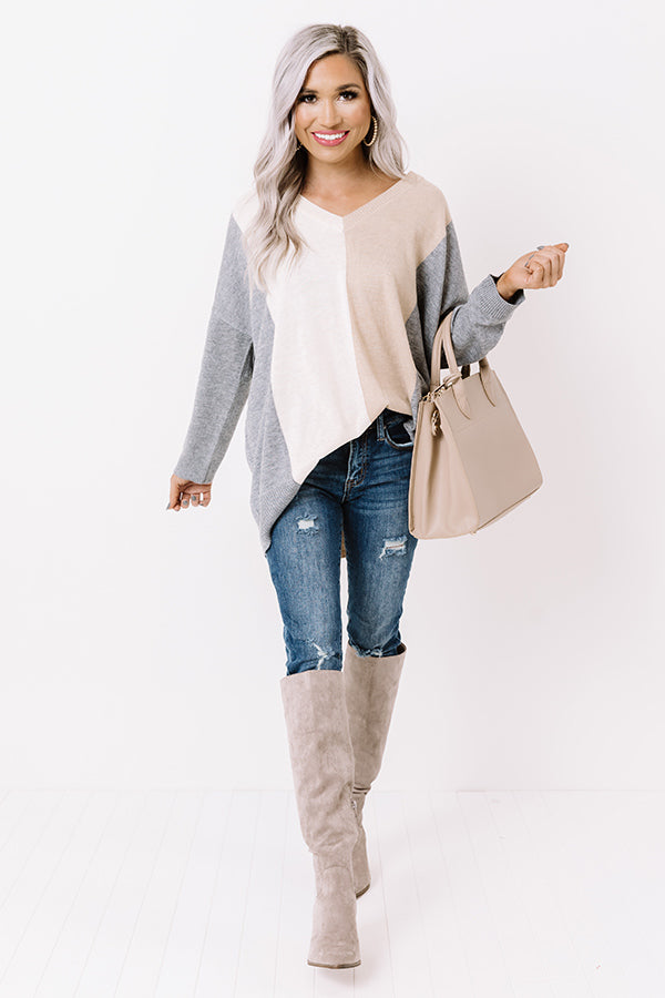 Modern Cabin Colorblock Sweater In Grey Image - 1