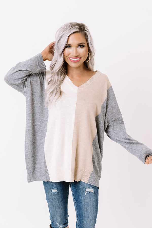 Modern Cabin Colorblock Sweater In Grey Image - 1