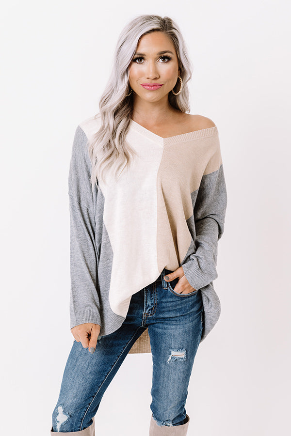 Modern Cabin Colorblock Sweater In Grey Image - 1