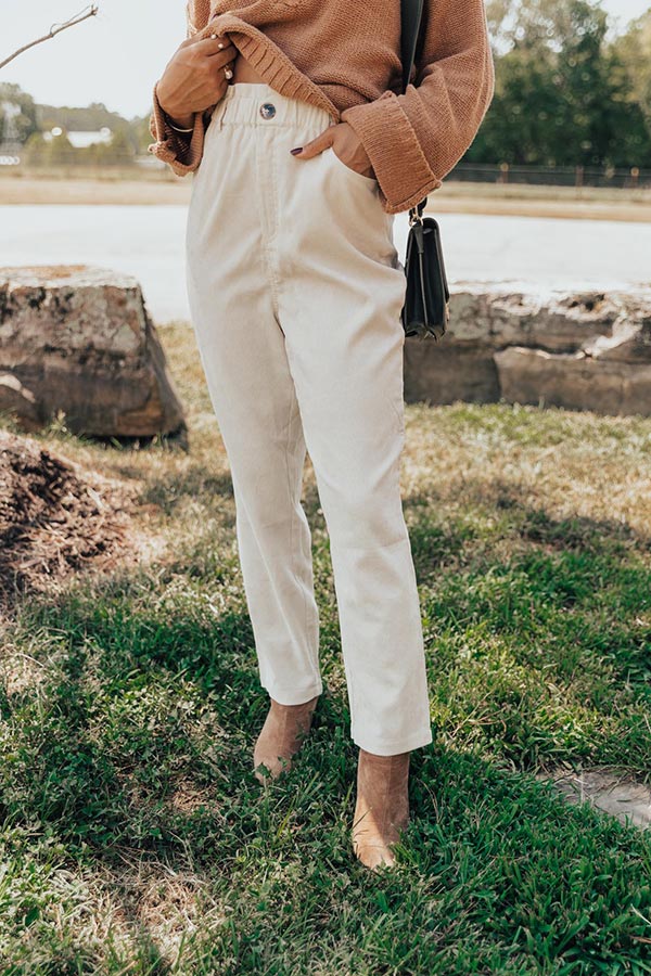 The Juni High Waist Pant In Ivory