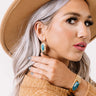 Kendra Scott Anna Vintage Gold Drop Earrings in Teal Apatite Image - 1