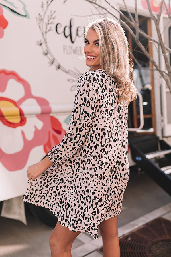 Brilliant Babe Embroidered Leopard Shift Dress Brilliant Babe Embroidered Leopard Shift Dress