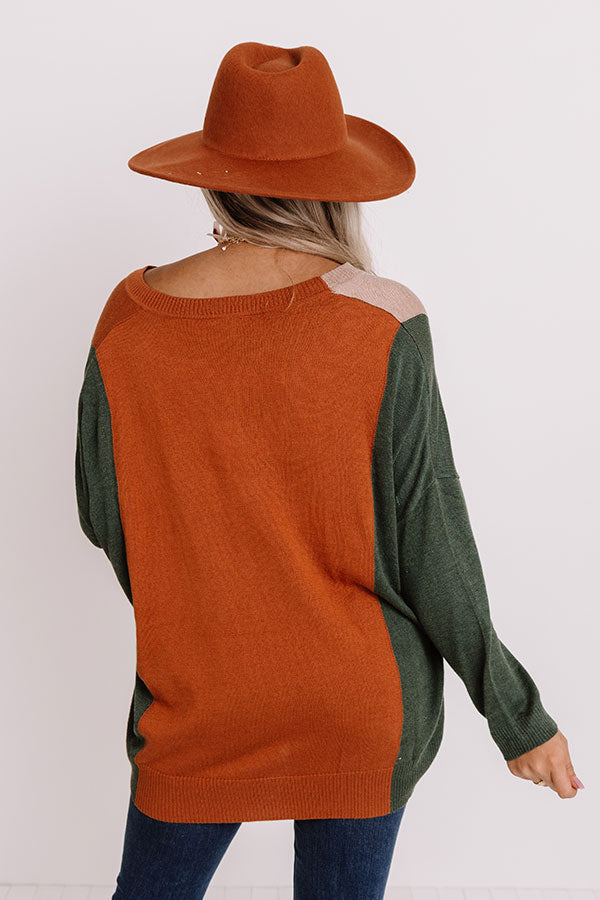 Modern Cabin Colorblock Sweater In Olive Image - 1