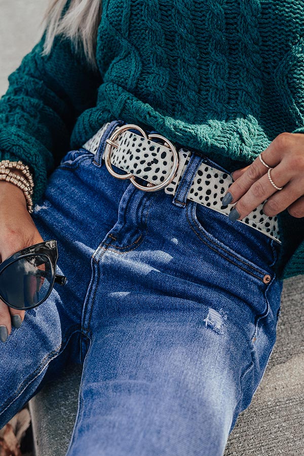 Center Of Attention Cheetah Print Belt In Ivory