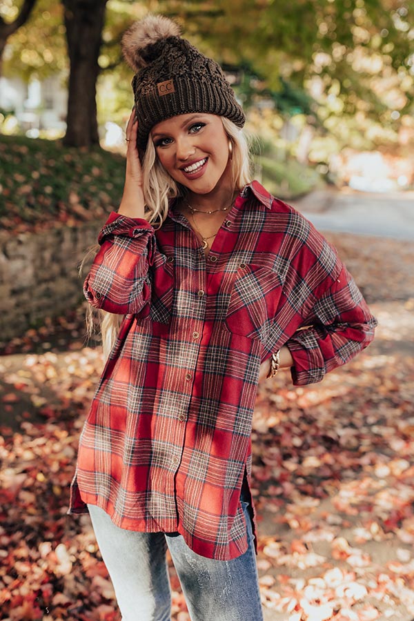 First Flight To Denver Plaid Top