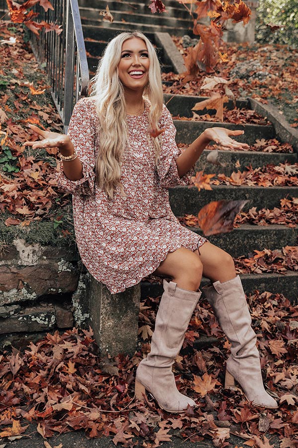 Forever Love Shift Dress In Rust