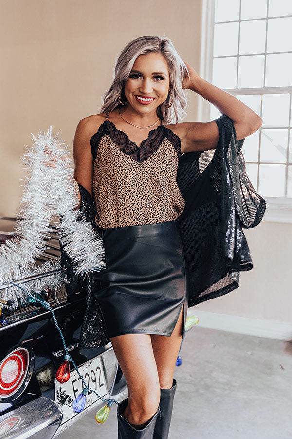 Ultimate Girl Next Door Lace Trim Tank In Iced Mocha