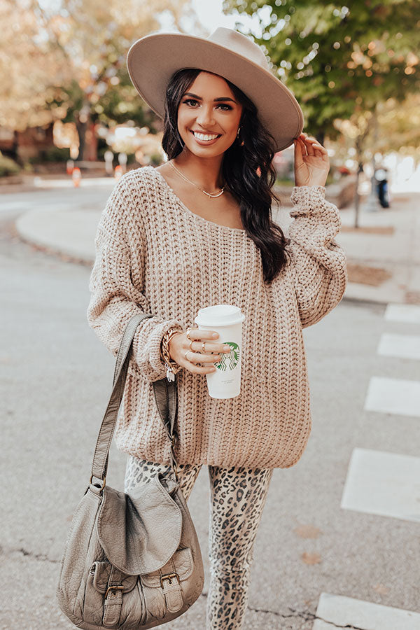 Merlot Meeting Knit Sweater In Birch