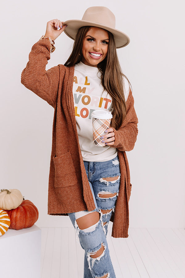 Cuddles On My Mind Knit Cardigan in Cinnamon